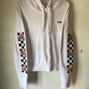 Vans  white/ black checkerboard rose